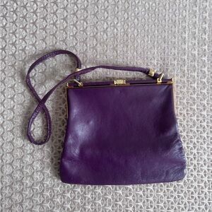 Jane Shilton Elegant Purple Leather Shoulder Bag